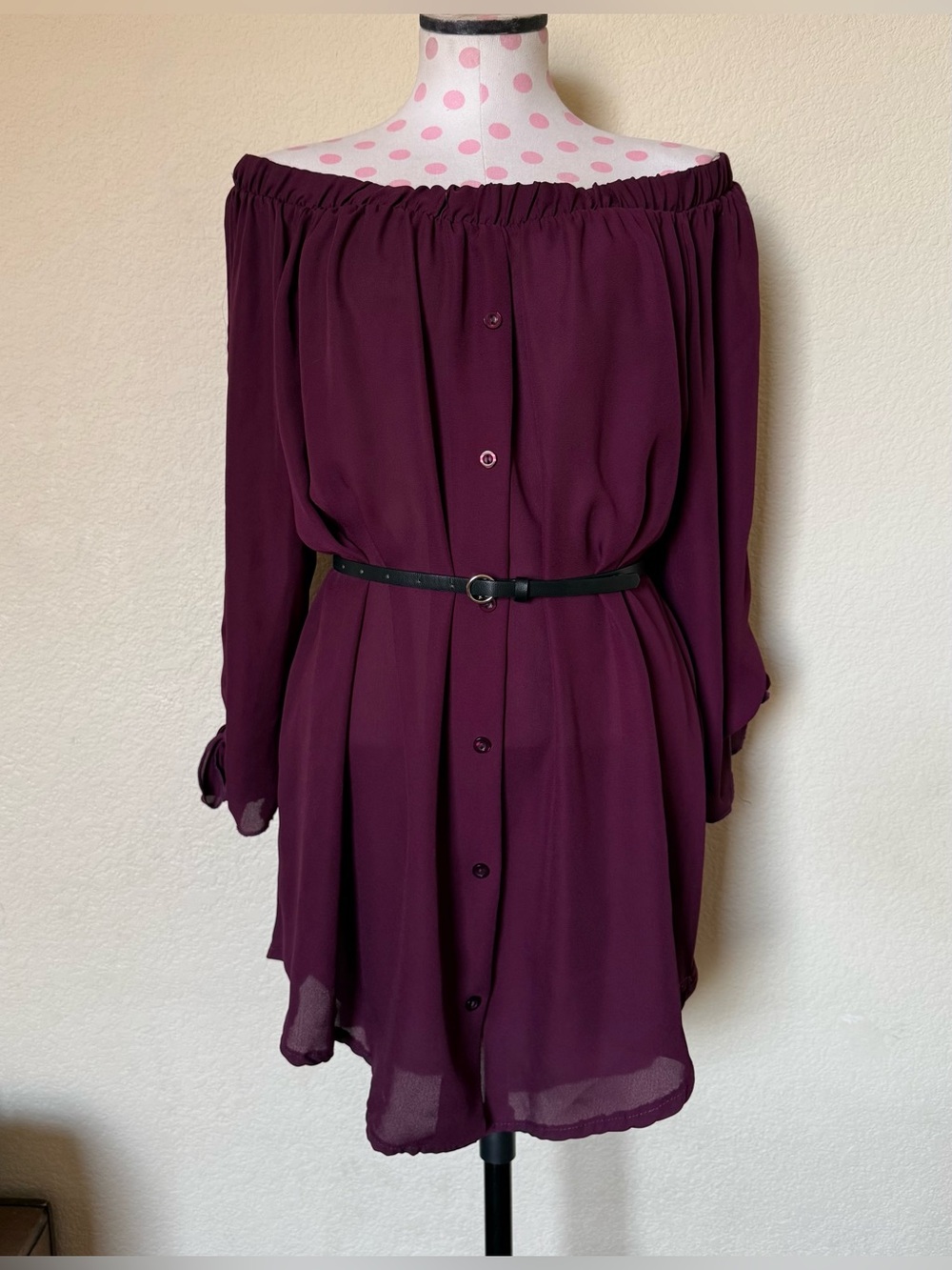 Hype Deep Purple Off The Shoulders Blouse